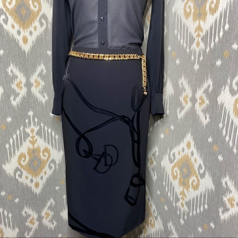 Ralph Lauren Cindy Bridle-Jacquard Pencil Skirt - Picture 7 of 16